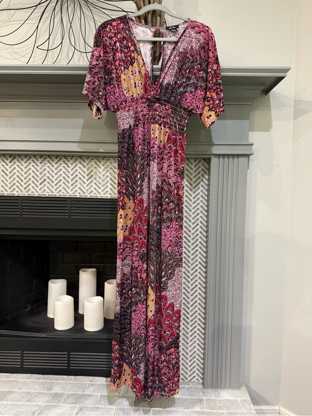 5th & Love Pink Multi-Print Boho Maxi Dress